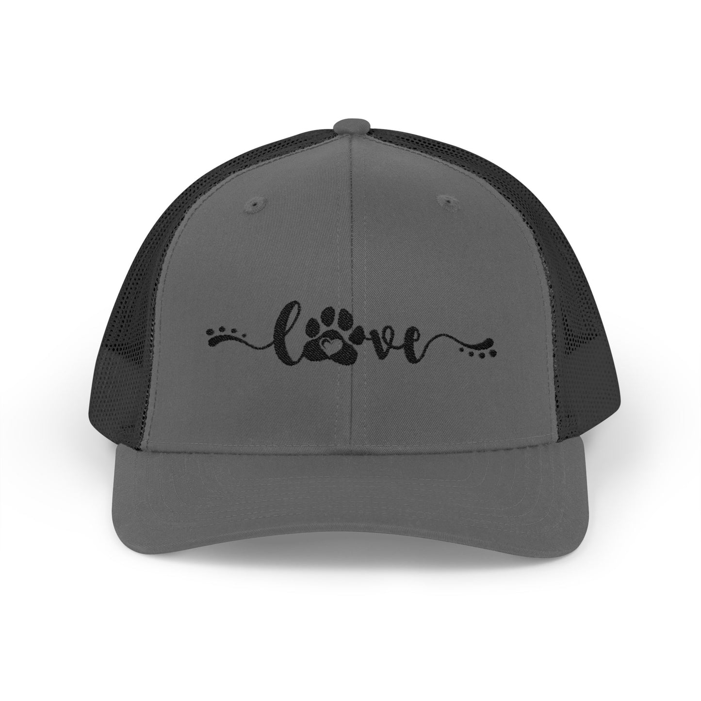 Love Paw Print Snapback Trucker Cap - Pet Lovers Adjustable Hat