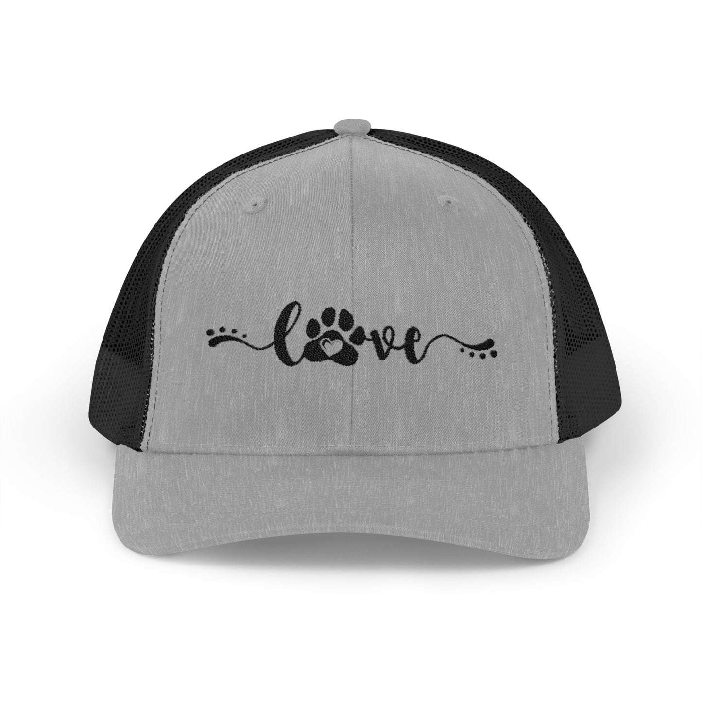Love Paw Print Snapback Trucker Cap - Pet Lovers Adjustable Hat