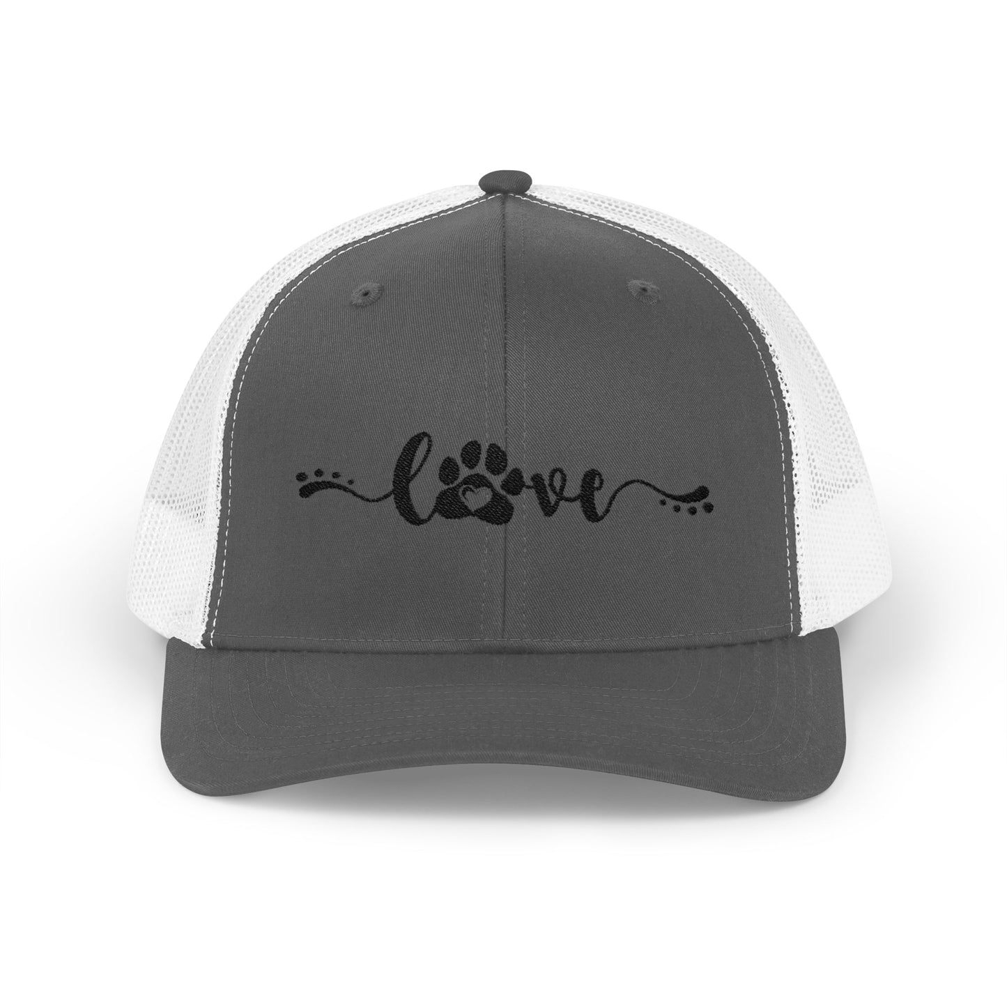 Love Paw Print Snapback Trucker Cap - Pet Lovers Adjustable Hat
